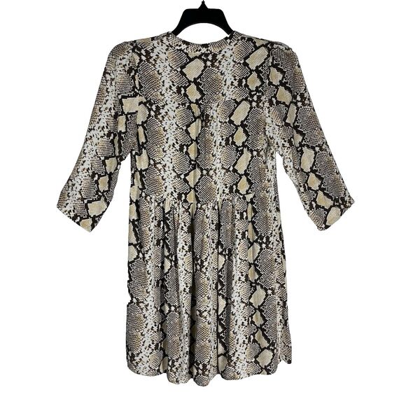 Maeve Anthropologie Women Size S Beige Brown A-line Dress Snakeskin Animal Print - Picture 2 of 6